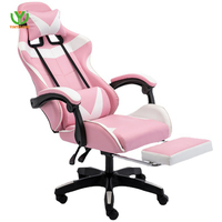 Chaise De Jeu En Cuir Synthétique Ergonomique À Dossier Haut Pivotant-Chaise De Bureau En Métal Noir Rouge Blanc Bleu De Chine