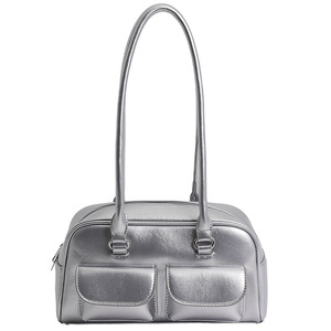 Cross-border one-shoulder underarm <b>bag</b> women's bowling <b>bag</b> Boston <b>bag</b> large capacity high-end sense niche commuter <b>bag</b> wholesale - Product Image 4
