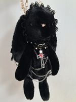 Sac à dos gothique lapin Y2k pour femmes, sac à dos mini poupée en peluche Lolita, sac à dos pour femmes, sac à dos Harajuku noir, esthétique