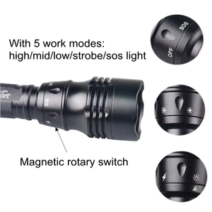 Helius iluminación subacuática de alta potencia aluminio Usb recargable giratorio Zoom T6 <span class=keywords><strong>Led</strong></span> antorchas luces táctica buceo linterna - Product Image 5