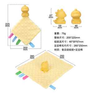 Couverture de confort Kean et jouet de dentition pour bébés de 3 mois et plus, en silicone de qualité alimentaire, avec étiquettes, apaisant et en forme de marionnette - Product Image 5