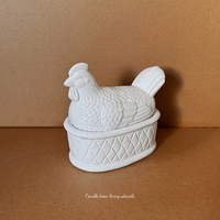Pot en céramique personnalisé en forme de poule, pot de rangement gaufré, décoration d'intérieur, récipient à biscuits et collations, écologique et non toxique