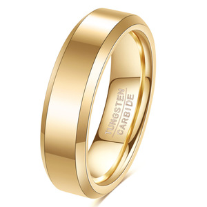 Anillo de Acero de Tungsteno de 6 mm y 8 mm con Doble Bisel Geométrico, Joyería para Uso Diario Masculino - Product Image 2