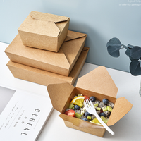 Échantillon gratuit Boîtes à fentes noires de qualité alimentaire Logo personnalisé Recyclable Papier kraft Sushi & Nouilles Capacité 24-66 oz Boîte à emporter