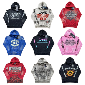 OEM/ODM Custom Streetwear Zip Up Hoodie 6717 How Supplie Wholesale Graphic Print HeavyWeight Terry Cotton Men Hooded Sweatshirt - Product Image 1