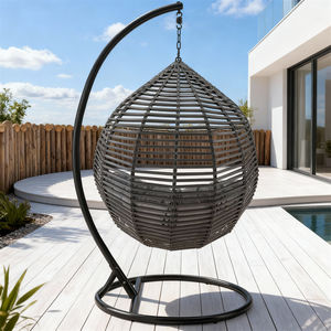 स्टैंड के साथ अंडे की कुर्सी लटकता है, पानी के ड्रॉप आकार के इनडोर विशर स्विंग चेयर, मोटी कुशन शामिल, कस्टम रंग - Product Image 2