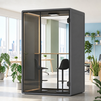 Cabine de bureau insonorisée ISO23351, acoustique intérieure moderne, modulaire, écologique, en alliage d'aluminium WPC 45MM, cabine de réunion et de travail