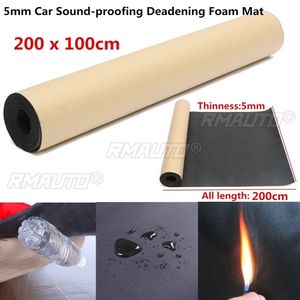 1 rouleau de 100cm x 200cm, 5mm, isolation phonique et thermique pour voiture, coton insonorisant, panneau acoustique en mousse, auto-adhésif - Product Image 1