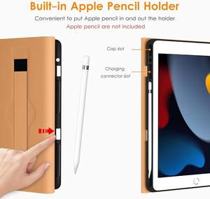 Étui de 10.2 pouces <span class=keywords><strong>pour</strong></span> <span class=keywords><strong>iPad</strong></span> 9e/8e/7e génération 2021-2019, étui portefeuille d'affaires en cuir de qualité supérieure avec porte-crayon <span class=keywords><strong>Apple</strong></span> - Product Image 4