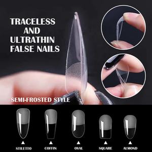 Nuova tecnologia 240 pz/scatola finte bara unghie Ballerina lunghe unghie chiare Art punte forma piatta copertura completa Manicure - Product Image 4