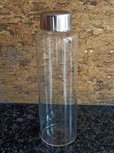 <b>Clear</b> Glass <b>Water</b> <b>Bottles</b> Beautiful Drinking <b>Water</b> <b>Bottles</b> with Stainless Steel lid with Custom Printing for Personal Use - Product Image 3