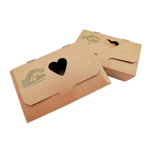 Fast Food 2022 Heart With Logo Customizable Card Stock Take Out Fast Food Packaging Paper Boxes