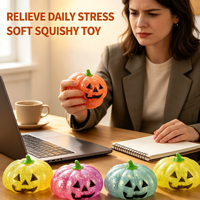 Jouet à presser Halloween Jack-O-Lantern, citrouille remplies de paillettes, balle anti-stress en maltose pour sacs de friandises ou de bonbons