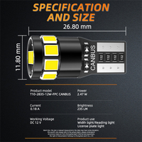 Ampoules LED JIACHI Neuves 194 T10 2835, 100 Pièces, 6000K, 12 SMD, Ampoules de Remplacement pour Plafonniers et Luminaires de Lecture de Voiture