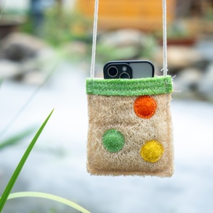 Funda para iPhone de Material de Lufa Natural Ecológica, Color Personalizable, Cosida a Mano, Transpirable, Estilo Ins - Product Image 3