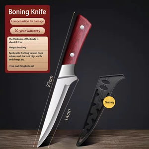 Nhà máy trong kho đa năng thép không gỉ boning dao 3Cr13 thép PP nhựa xử lý vỏ bọc sắc nét của đầu bếp công cụ lột - Product Image 3