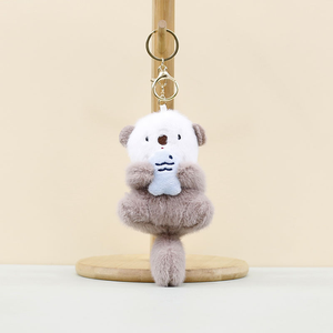 Vente en gros de pendentif loutre mignon porte-clés en peluche poupée castor adorable animal en peluche personnalisé pour cadeau promotionnel - Product Image 4