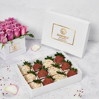 Heiße Folie Schokoladen verpackungs boxen Geschenk Luxus schachtel mit überzogenen Erdbeer pralinen