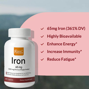 Fabricante de Suplementos Nutracéuticos de Hierro para el Apoyo de las Glóbulos Rojos y la Energía, 65 mg, 60 Cápsulas Vegetales de Hierro - Product Image 2