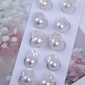 Perlas Barrocas Pequeñas Blancas de Agua Dulce Natural de 11-12 mm, Perlas Sueltas para Hacer Aretes y Broches - Product Image 1