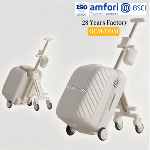 Vali kéo trẻ em có logo tùy chỉnh, tích hợp ghế ngồi, bánh xe trượt êm ái, kích thước 20 inch, có thể mang lên máy bay - Product Image 1