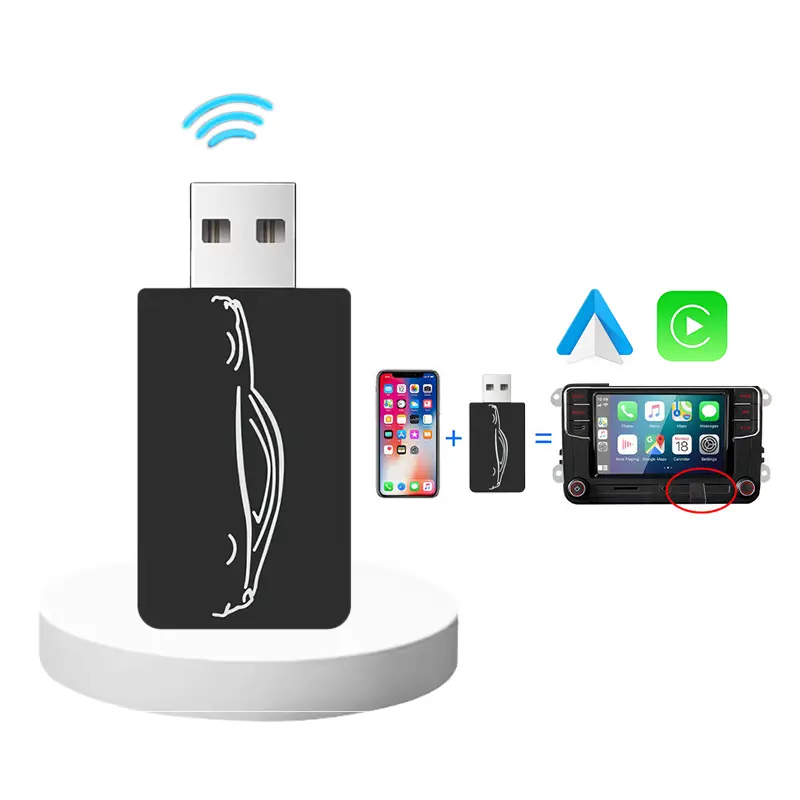 Universal Car Wireless Smart Ai Box CarPlay Adapter USB Dongle for Iphone Apple and Android Auto