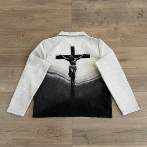 Sweat à capuche unisexe surdimensionné en tapisserie tissée respirante, style streetwear japonais décontracté, pour l'automne, motif anime - Product Image 5