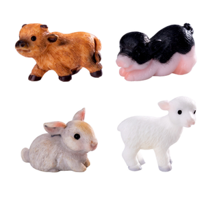 Cordero conejo cachorro lechón <span class=keywords><strong>ganado</strong></span> pony resina animal estatuilla chico niños juguetes en <span class=keywords><strong>miniatura</strong></span> figuras para el jardín objetos decorativos - Product Image 5