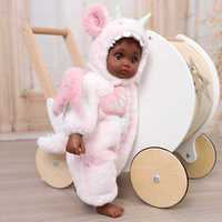 Poupée reborn noire : peluche réaliste pour bébé avec corps en vinyle