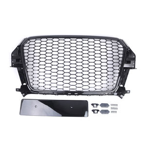 Griglia del radiatore del paraurti anteriore nero lucido a nido d'ape per Audi <span class=keywords><strong>Q3</strong></span> 2012-2015 versione EU/US 8 u0853651k 8 u3853651j - Product Image 1