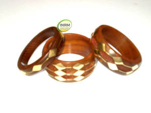 Brazaletes de madera hermosos y de diseñador hechos a mano de calidad premium con incrustaciones de latón recién llegados - Product Image 2