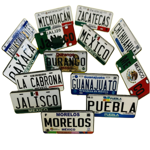 Значок-пуговичка в виде прямоугольной мексиканской номерной таблички, литой под давлением, с лицензией, тематика патриотизма, аксессуар для головного убора, с символикой штата, Мексика - Product Image 4