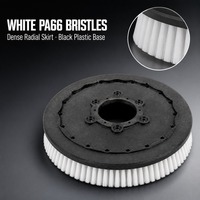 Brosse ronde en nylon blanc PA66 avec base en plastique noir, taille et longueur des poils personnalisées