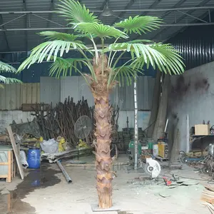 סיטונאי גדול חיצוני מלאכותי palm tree גזעי מזויף מלאכותי כף עץ דקורטיבי חיצוני מקורה