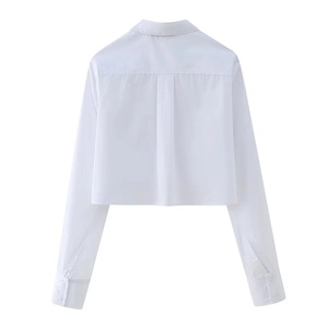 HANO kemeja kantor Formal bergaris lengan panjang kustom desain kaus Crop top wanita kotak blus elegan - Product Image 6
