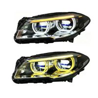 Pour BMW Série 5 F10 2010-2017, ensemble de phares à LED bicolores avec projecteur laser Angel-Eye 12V et clignotants