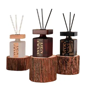 Luxury 200ml Reed Diffuser With Wooden Decoration In Gift Box Private Label Highly Scented