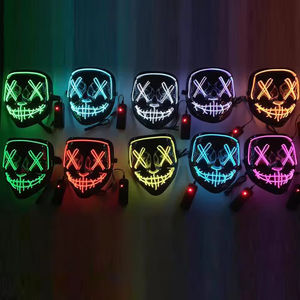 <span class=keywords><strong>Masque</strong></span> de fête lumineux d'Halloween, <span class=keywords><strong>masque</strong></span> de visage d'horreur à LED, accessoires luminescents pour les fournitures de fête, <span class=keywords><strong>masque</strong></span> de fête lumineux d'horreur - Product Image 2