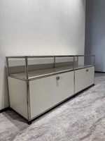 Meuble de rangement modulaire en métal noir et blanc personnalisé pour salon et chambre à coucher, buffet en métal, rangement modulaire