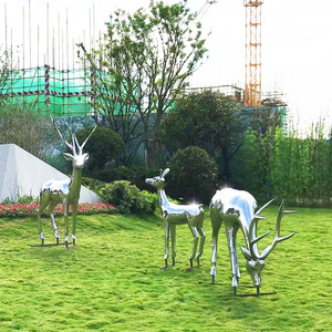 Escultura de Ciervo de Acero Inoxidable, Figura Animal Hecha a Mano para Montar en el Suelo en Exteriores, Personalizable para Parques y Áreas Residenciales - Product Image 2
