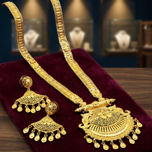 Wholesale Fashion Necklaces 14K 18K 24K Micron Gold Filled Forming Long Necklaces Set Traditional Floral Design Long Jewelry Set - Product Image 3