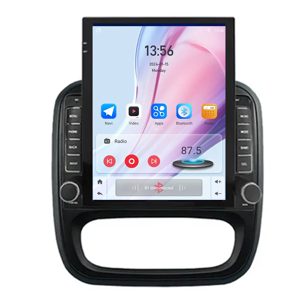 Rádio automático para Renault Trafic 3 2014-2021 para Opel Vivaro B 2014-2018 Carplay GPS 2din com tela vertical de 9,7" Tesla