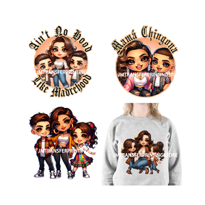 Pegatinas Termoadhesivas DTF Estilo Chibi para el Día de la Madre, Diseño de Mamá Latina <span class=keywords><strong>Chingona</strong></span> Chicana, Listas para Planchar en la Ropa - Product Image 1