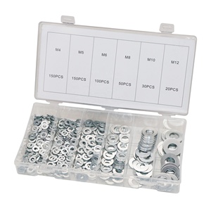 SYD-1036 Nuevo Kit de 500 Arandelas Planas de Seguridad de Acero al Carbono, 6 Tamaños M4-M12, para Tornillos - Product Image 1