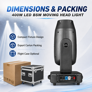 ไฟหัวขยับ LED RGBW 3-in-1 BSW 400W CMY CTO แบบลำแสง สปอต และวอช DMX512 สำหรับคอนเสิร์ต เวที และโรงละคร - Product Image 5