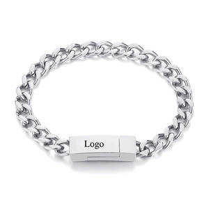 Non ternir étanche hommes Bracelet cubain fini mat en acier inoxydable fermoir magnétique cubain <span class=keywords><strong>gourmette</strong></span> Bracelet pour hommes femmes - Product Image 2