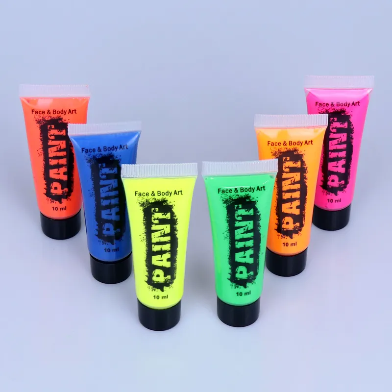 Professionale Pittura per il Viso Non Tossico Per Bambini a base d'acqua Neon uv Pittura per il Viso Per Viso e Corpo glow in dark