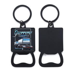 Nuevo llavero de abrebotellas de sublimación 3D personalizado, abridor de cerveza de coche mate negro, llaveros, regalo Vip promocional - Product Image 2