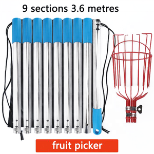Long Pôle Réglable Extensible Portable Outils De Jardin À Haute Altitude Panier Profond Cueilleur De Fruits <span class=keywords><strong>Avec</strong></span> Tige Télescopique - Product Image 5