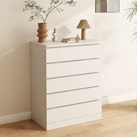 Commode à 5 tiroirs, armoire de rangement en bois moderne et minimaliste, organisateur de chambre à coucher et meuble TV pour salon